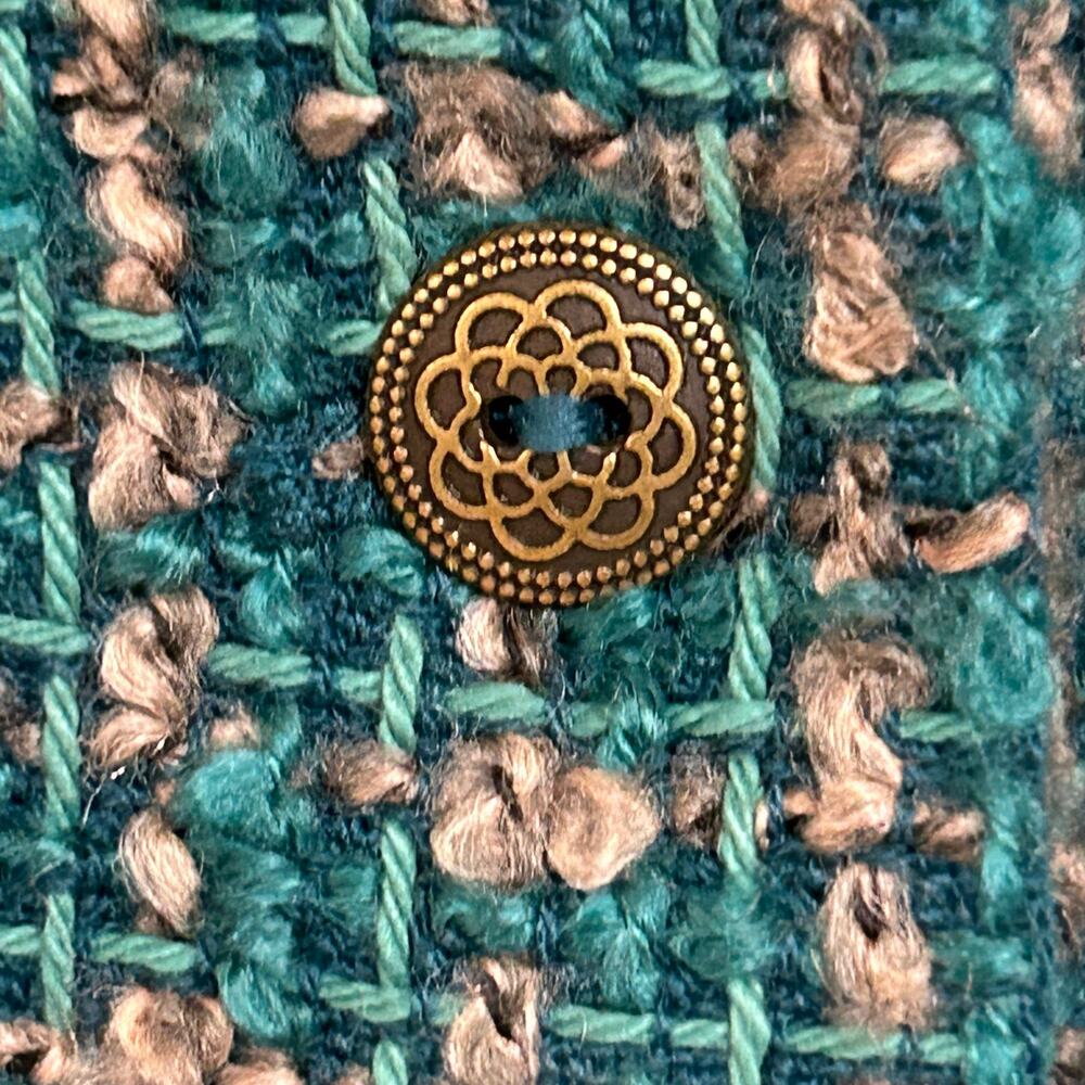 NWT Alfred Dunner Teal Green Tweed Blazer Jacket Office Career Artsy size 16 - Picture 2 of 11